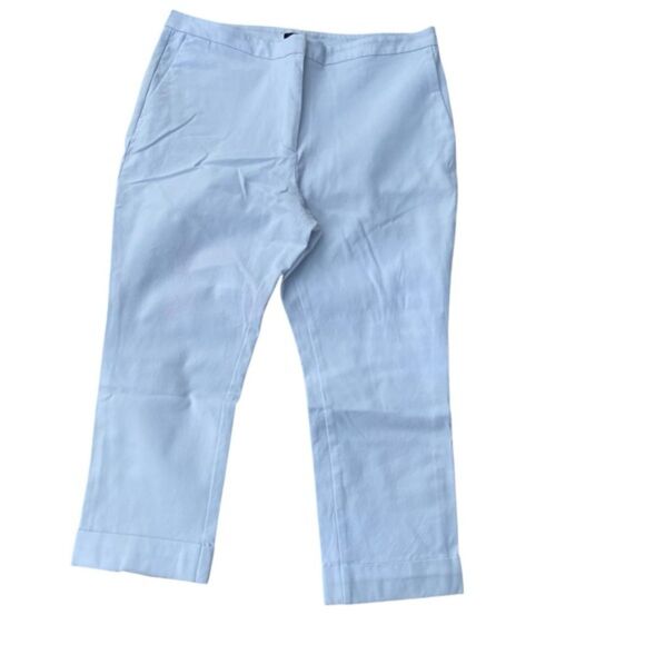 Anne Taylor White Cotton Blend Ankle Cuff Pants Size 16 - Picture 1 of 6
